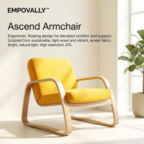 ✨ EMPOVALLY The Ascend Armchair Where Ergonomic Precision Meets Sun-Drenched Solitude.