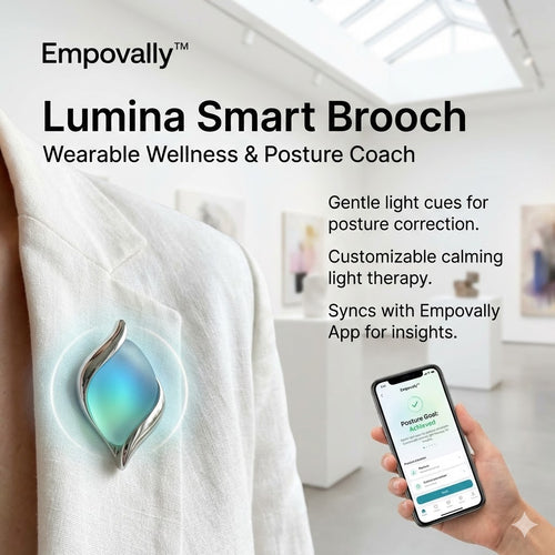 EMPOVALLY Lumina Smart Brooch Wearable Wellness & Posture Coach