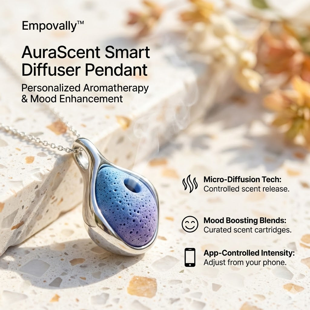 EMPOVALLY™ AuraScent Smart Diffuser Pendant Personalized Aromatherapy & Mood Enhancement