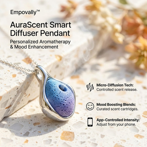 EMPOVALLY AuraScent Smart Diffuser Pendant Personalized Aromatherapy & Mood Enhancement