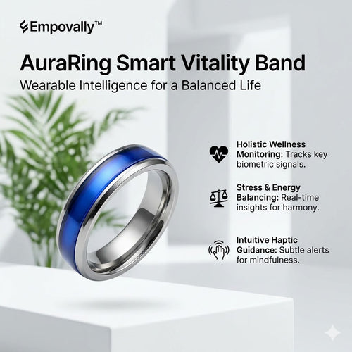EMPOVALLY AuraRing Smart Vitality Band Wearable Intelligence for a Balanced Life
